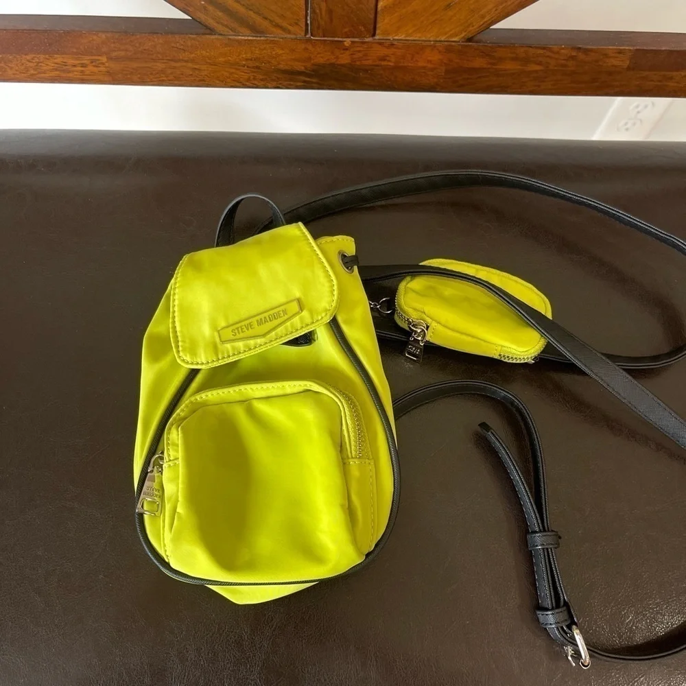 Steve Madden mini backpack with additional zippered coin ear buds pouch
